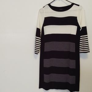 Black cream grey dress